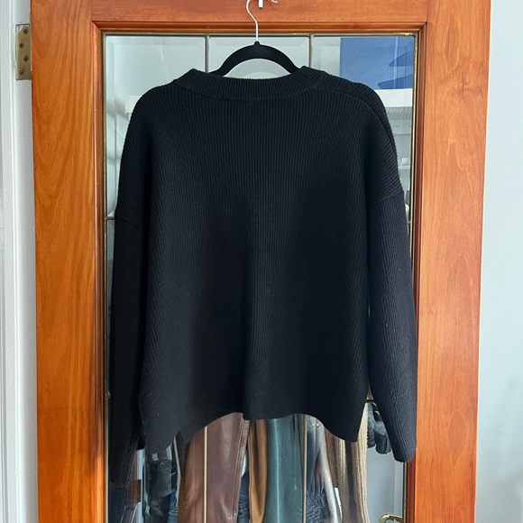 NWOT The Premium Ribbed Cashmere Crew, Black L - Picture 2 of 10